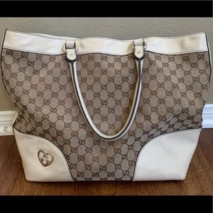 Gucci canvas tote handbag
